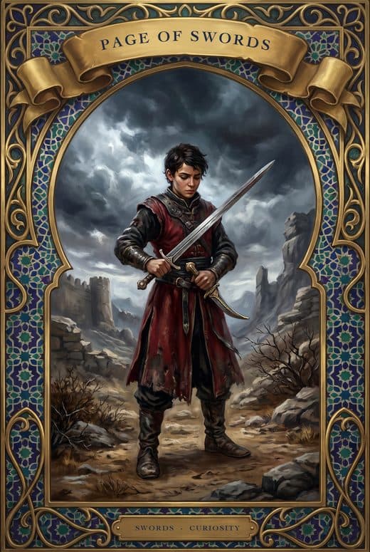 غلام السيوف, PAGE OF SWORDS